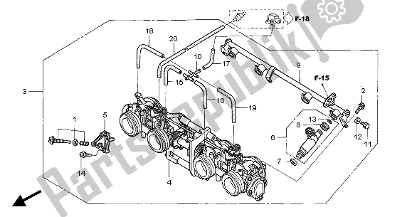 Todas as partes de Corpo Do Acelerador (assy.) do Honda CB 1300 2005