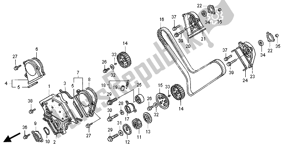 Todas las partes para Cubierta Frontal Y Correa De Distribución de Honda ST 1100A 2001