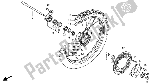 Todas las partes para Rueda Delantera de Honda MTX 200 RW 1985