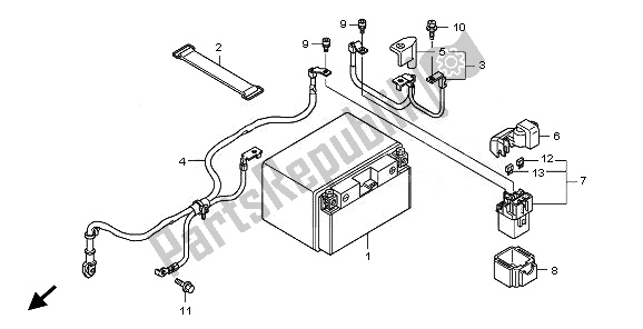 Tutte le parti per il Batteria del Honda VFR 1200 FA 2010