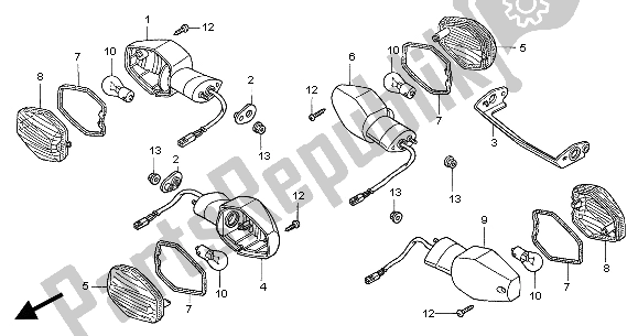 All parts for the Winker of the Honda CBR 1000 RR 2004