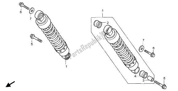 Toutes les pièces pour le Coussin Arrière du Honda VT 125C 1999