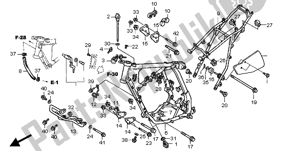 Wszystkie części do Korpus Ramy Honda XR 400R 1997