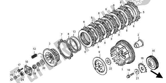 All parts for the Clutch of the Honda NC 700 XA 2012