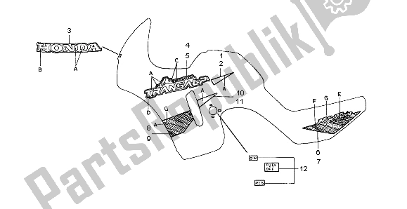 All parts for the Stripe & Mark of the Honda XL 600V Transalp 1996