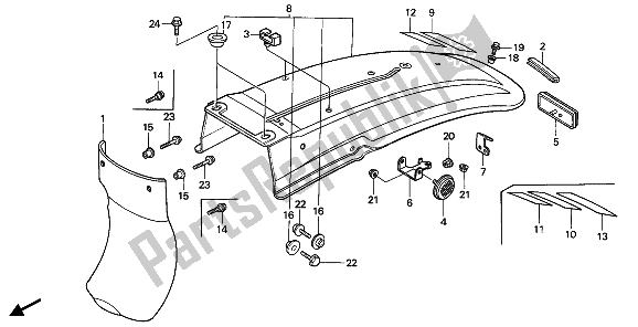 Todas las partes para Guardabarros Trasero de Honda XR 250R 1990