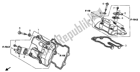 All parts for the Cylinder Head Cover of the Honda XL 1000V 2008