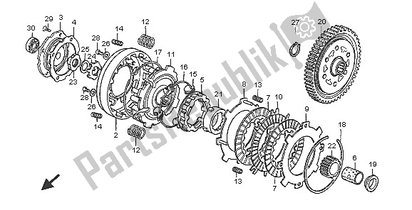 All parts for the Clutch of the Honda CRF 70F 2005