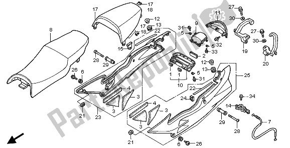 Wszystkie części do Siedzenie I Tylna Owiewka Honda VFR 750F 1996