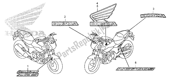 Alle onderdelen voor de Mark van de Honda NC 700 SD 2013