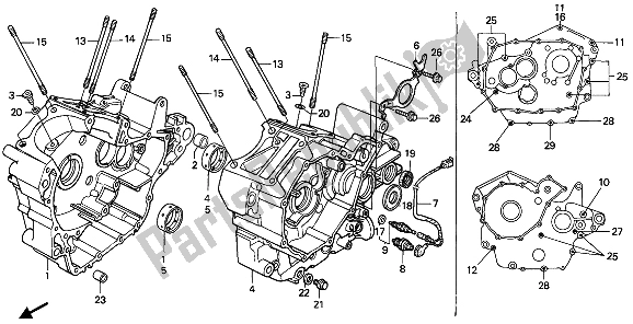 All parts for the Crankcase of the Honda XRV 750 Africa Twin 1993