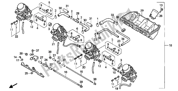 Todas as partes de Carburador (assy.) do Honda CBR 600F 1992