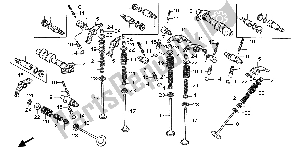 All parts for the Camshaft & Valve of the Honda VT 1100C2 1995