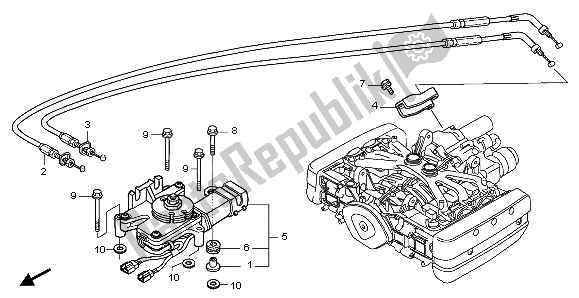 All parts for the Reverse Shift Actuator of the Honda GL 1800 Airbag 2007