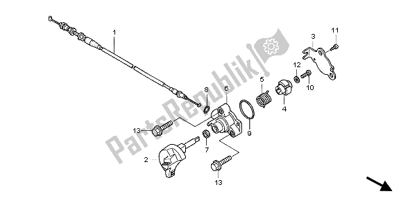 All parts for the Reverse Cable of the Honda TRX 250 EX Sportrax 2007