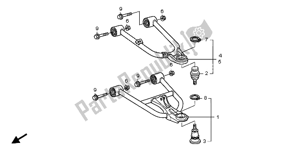 Todas las partes para Brazo Delantero de Honda TRX 250 EX Sporttrax 2001