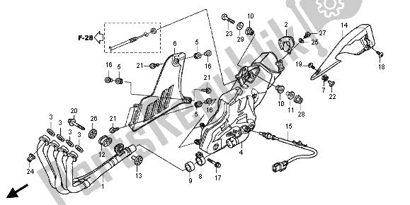 All parts for the Exhaust Muffler of the Honda CBR 1000 RA 2013