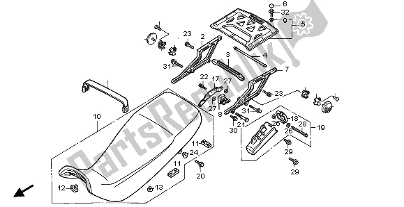 Todas las partes para Asiento de Honda XL 600V Transalp 1996