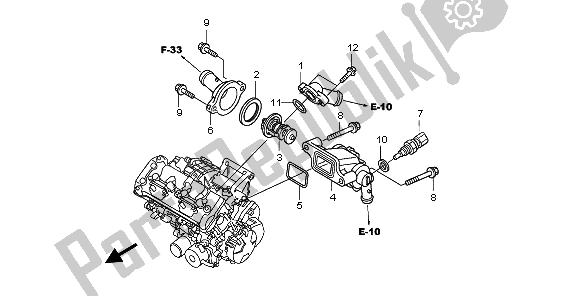 Todas las partes para Termostato de Honda CB 600F Hornet 2009