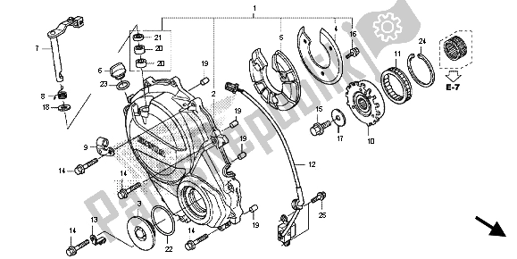 Tutte le parti per il Coperchio Carter Destro del Honda CB 600 FA Hornet 2013