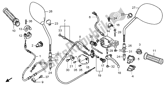 All parts for the Handle Lever & Switch & Cable of the Honda NHX 110 WH 2009