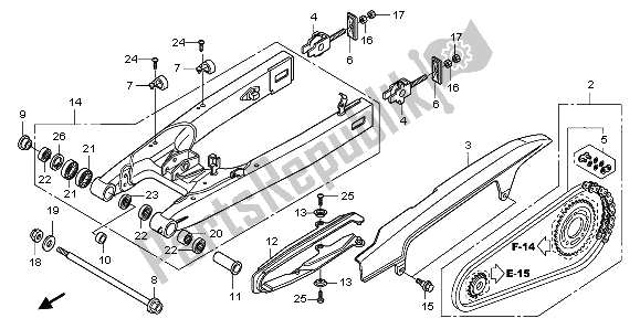 All parts for the Swingarm of the Honda CBF 600 NA 2009