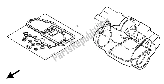 All parts for the Eop-2 Gasket Kit B of the Honda CBF 600 SA 2010