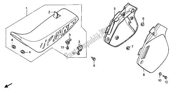 All parts for the Seat & Side Cover of the Honda CR 500R 1 1992