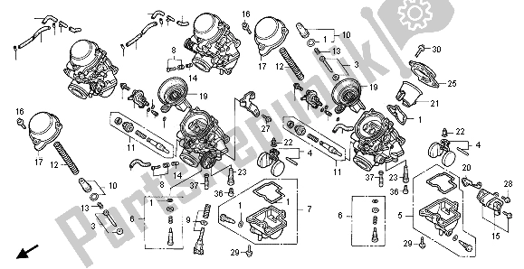 Tutte le parti per il Carburatore (parti Componenti) del Honda CB 1000F 1996