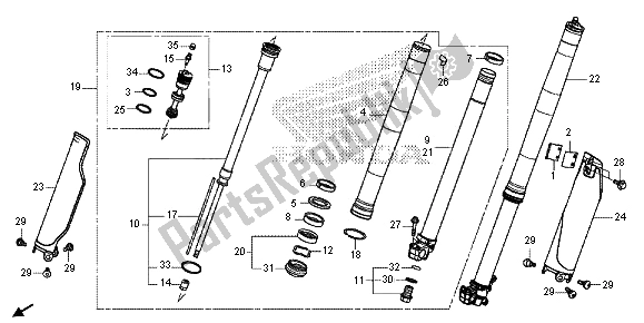 Tutte le parti per il Forcella Anteriore del Honda CRF 450R 2013