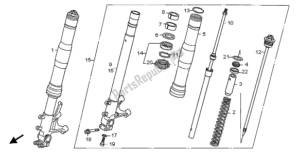 All parts for the Front Fork of the Honda CBR 600 RA 2009
