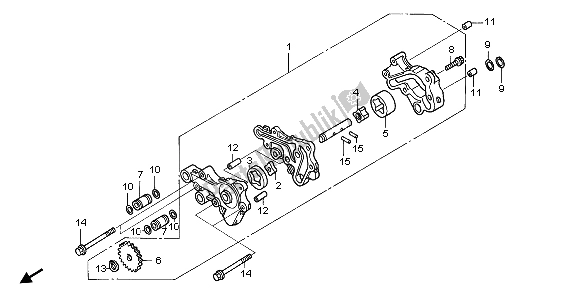 All parts for the Oil Pump of the Honda TRX 400 FA Fourtrax Rancher AT 2004