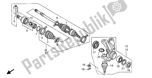 All parts for the Knuckle of the Honda TRX 400 FA Fourtrax Rancher AT 2004