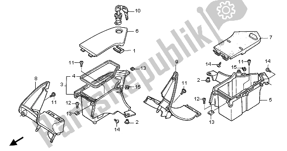 All parts for the Fairing Pocket of the Honda NT 650V 2003