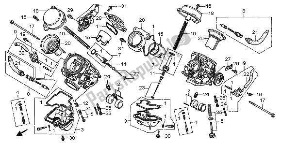 Tutte le parti per il Carburatore (parti Componenti) del Honda XRV 750 Africa Twin 1995