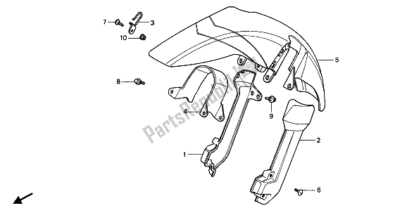 Tutte le parti per il Parafango Anteriore del Honda XRV 750 Africa Twin 1990