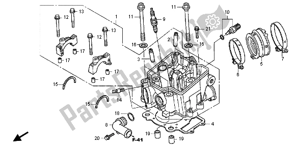 Alle onderdelen voor de Cilinderkop van de Honda CRF 250R 2012