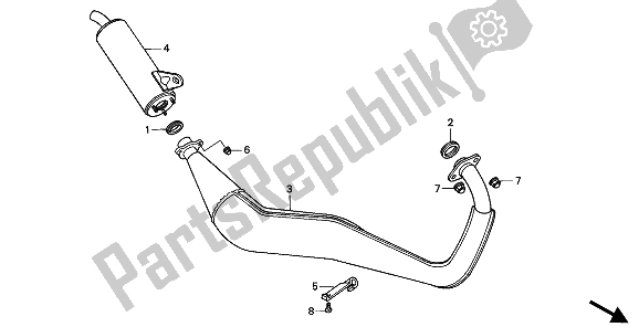 All parts for the Exhaust Muffler of the Honda NSR 50S 1994