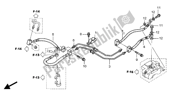 All parts for the Rear Brake Hose of the Honda ST 1300 2004