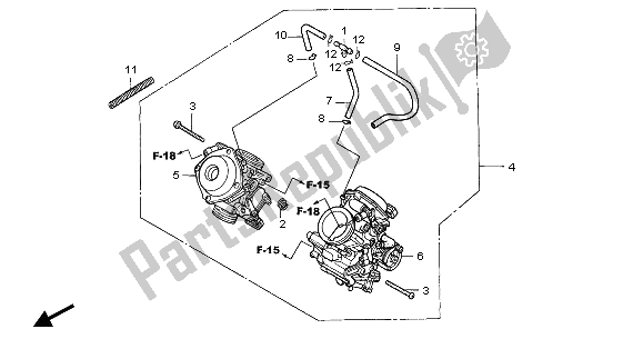 All parts for the Carburetor (assy.) of the Honda NT 650V 2005