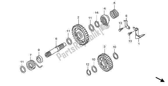 All parts for the Kick Starter Spindle of the Honda CRF 250X 2006