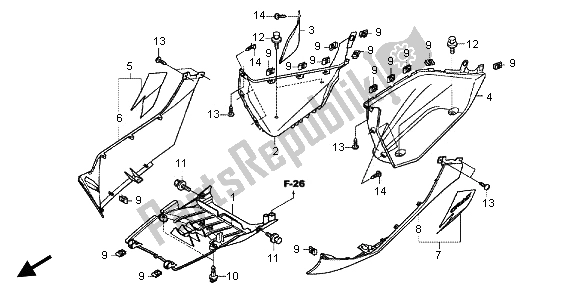 Tutte le parti per il Gradino Del Piano del Honda NSC 502 WH 2013