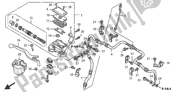 Todas las partes para Fr. Cilindro Maestro Del Freno de Honda TRX 500 FA Fourtrax Foreman 2005