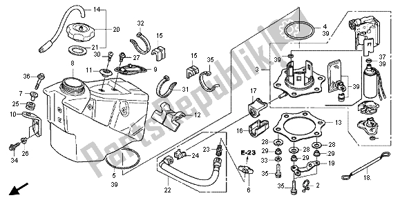 All parts for the Fuel Tank of the Honda CRF 250R 2013