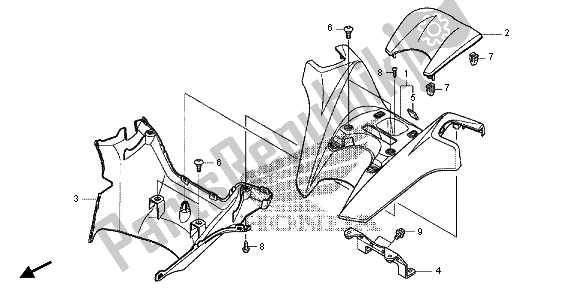 All parts for the Handle Cover of the Honda NC 700D 2013