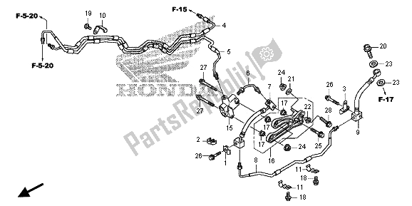 All parts for the Brake Hose of the Honda VFR 1200X 2013