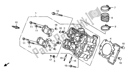 Todas as partes de Cabeça Do Cilindro Dianteiro do Honda XL 1000V 2010