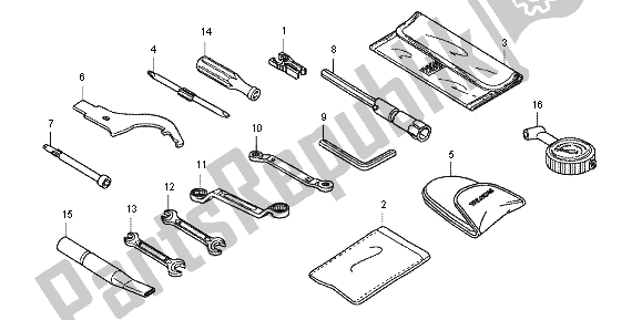 Alle onderdelen voor de Hulpmiddelen van de Honda CB 1000R 2012