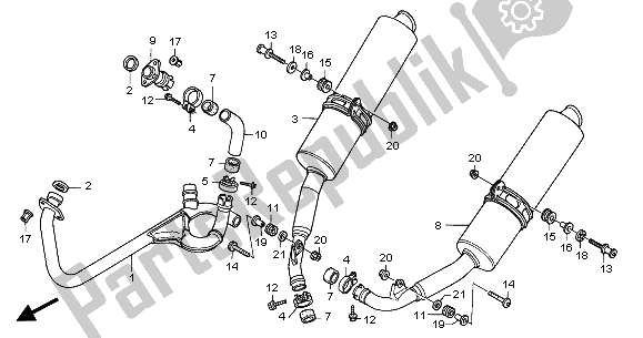 Tutte le parti per il Silenziatore Di Scarico del Honda VTR 1000 SP 2001