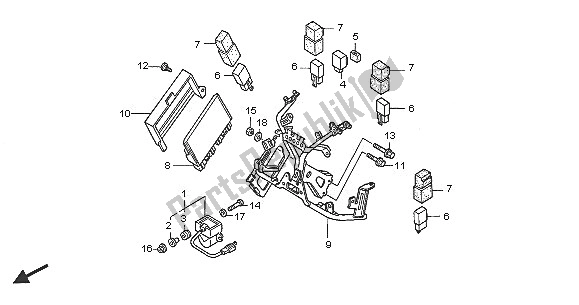 All parts for the Cowl Stay of the Honda VFR 800 2005